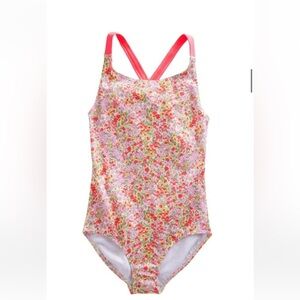 Boden Girls One Piece Floral Swimsuit Size 3-4Y